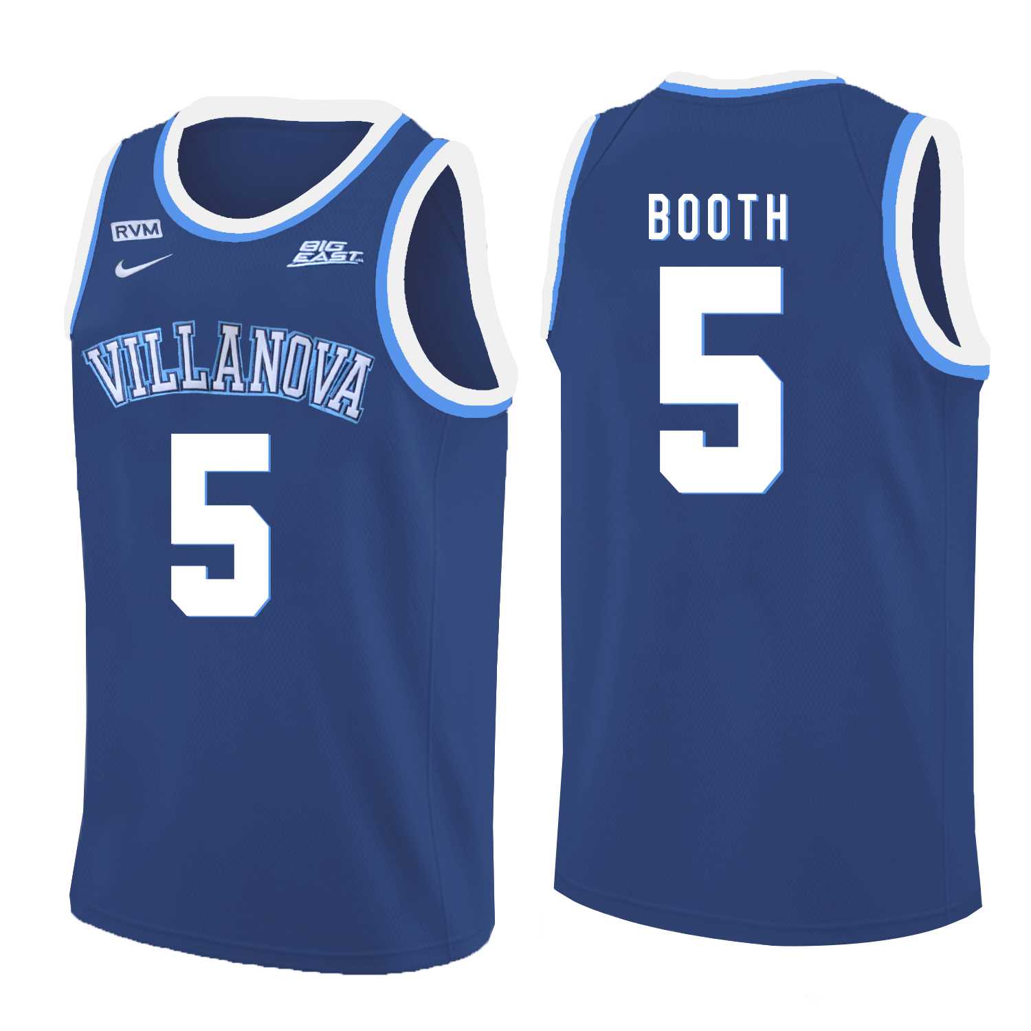 Villanova Wildcats #5 Phil Booth Blue College Basketball Jersey